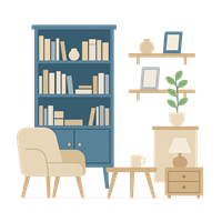 étagères bibliothèque rangement